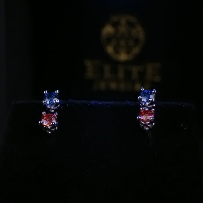Especial: Bandera de Puerto Rico + 2 Pantallas Moissanite (Plata) - Elite Jewelry Store 