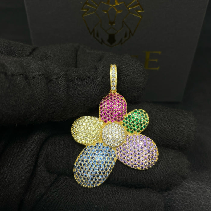Pendant de Flor de Colores (Dorado) - Elite Jewelry Store 