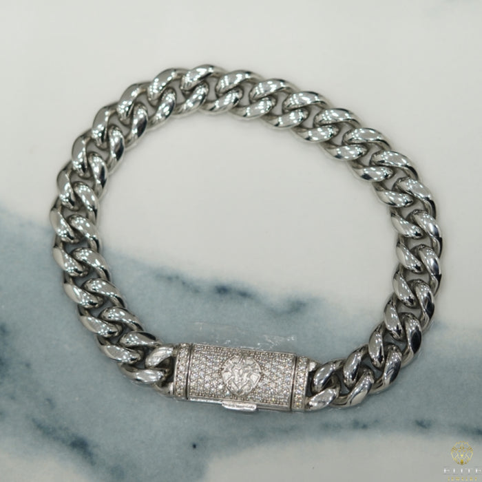 Pulsera Cubana / Con Cierre Moissanite 10mm - Elite Jewelry Store 